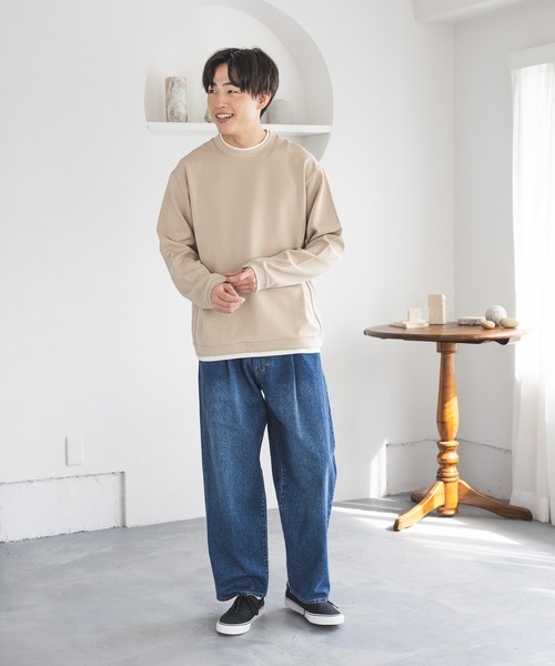 GLOBAL WORK(グローバルワーク)の「アムンゼンスウェットレイヤード/656081(Tシャツ/カットソー・メンズ・ライトベージュ/チャコールグレー/グリーン系その他4/ライトブルー/ブラウン系その他6・X-LARGE/LARGE/SMALL/MEDIUM)」の8枚目の写真