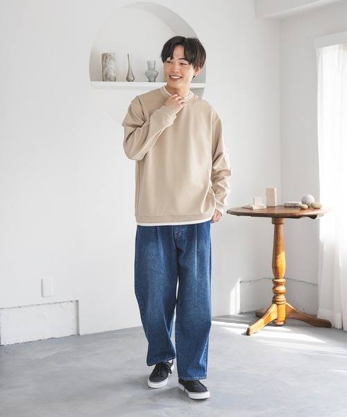 GLOBAL WORK(グローバルワーク)の「アムンゼンスウェットレイヤード/656081(Tシャツ/カットソー・メンズ・ライトベージュ/チャコールグレー/グリーン系その他4/ライトブルー/ブラウン系その他6・X-LARGE/LARGE/SMALL/MEDIUM)」の9枚目の写真