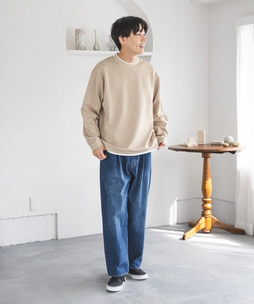 GLOBAL WORK(グローバルワーク)の「アムンゼンスウェットレイヤード/656081(Tシャツ/カットソー・メンズ・ライトベージュ/チャコールグレー/グリーン系その他4/ライトブルー/ブラウン系その他6・X-LARGE/LARGE/SMALL/MEDIUM)」の10枚目の写真