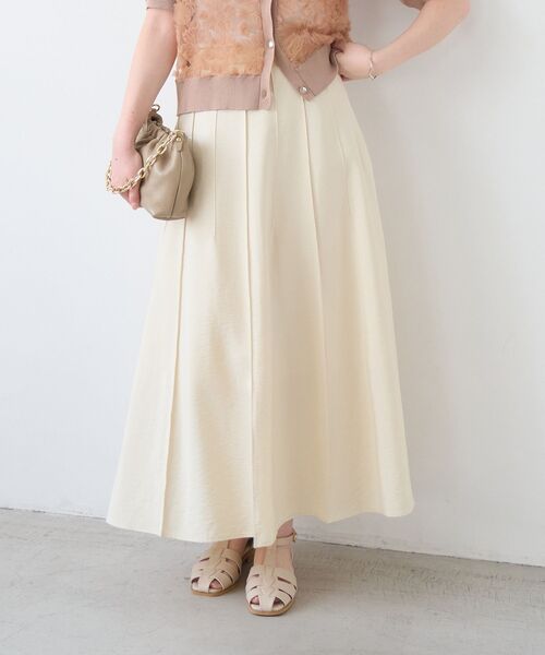 le.coeur blanc（ルクールブラン）の「パネルピンタックフレアスカート（スカート・レディース・オレンジ/ダークグレー/ライトイエロー・36/38）」の5枚目の写真