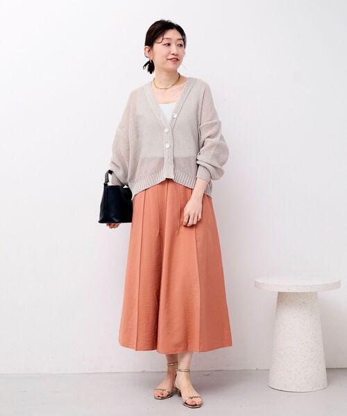 le.coeur blanc（ルクールブラン）の「パネルピンタックフレアスカート（スカート・レディース・オレンジ/ダークグレー/ライトイエロー・36/38）」の20枚目の写真