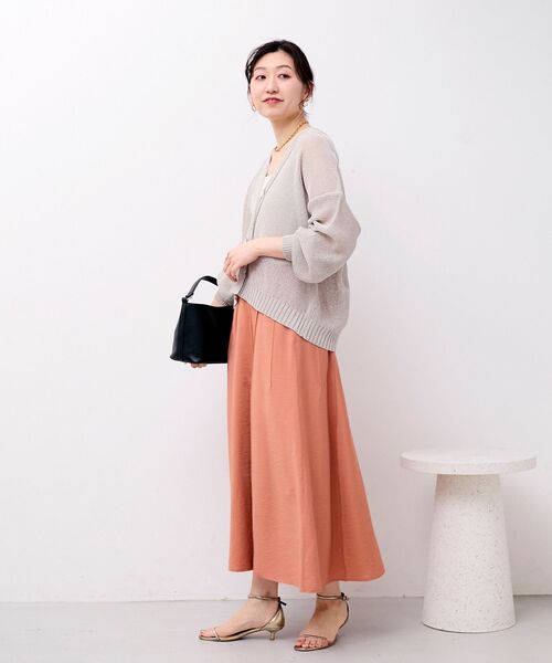 le.coeur blanc（ルクールブラン）の「パネルピンタックフレアスカート（スカート・レディース・オレンジ/ダークグレー/ライトイエロー・36/38）」の21枚目の写真