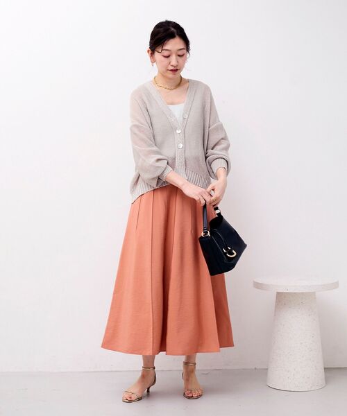 le.coeur blanc（ルクールブラン）の「パネルピンタックフレアスカート（スカート・レディース・オレンジ/ダークグレー/ライトイエロー・36/38）」の22枚目の写真