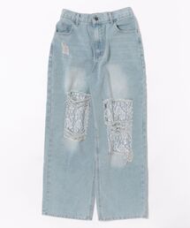 CECIL McBEE（セシルマクビー）の「レースダメージデニムワイドパンツ（その他パンツ）」