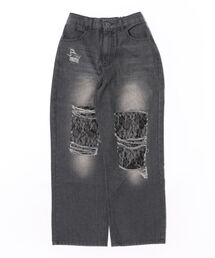 CECIL McBEE | レースダメージデニムワイドパンツ(その他パンツ)