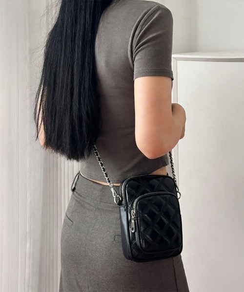 Miniministore(ミニミニストア)の「キルティングバッグ ミニショルダーバッグ(ショルダーバッグ・レディース・シルバー/ブラック/アイボリー・FREE)」の9枚目の写真