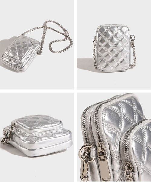 Miniministore(ミニミニストア)の「キルティングバッグ ミニショルダーバッグ(ショルダーバッグ・レディース・シルバー/ブラック/アイボリー・FREE)」の20枚目の写真