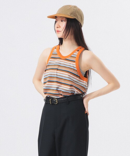 BEAMS BOY（ビームスボーイ）の「マルチボーダー タンクトップ（タンクトップ・レディース・ピンク/グリーン/オレンジ・0/1）」の7枚目の写真