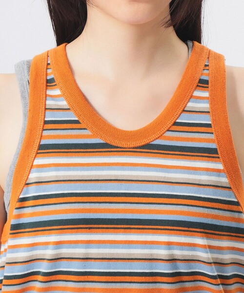 BEAMS BOY（ビームスボーイ）の「マルチボーダー タンクトップ（タンクトップ・レディース・ピンク/グリーン/オレンジ・0/1）」の8枚目の写真