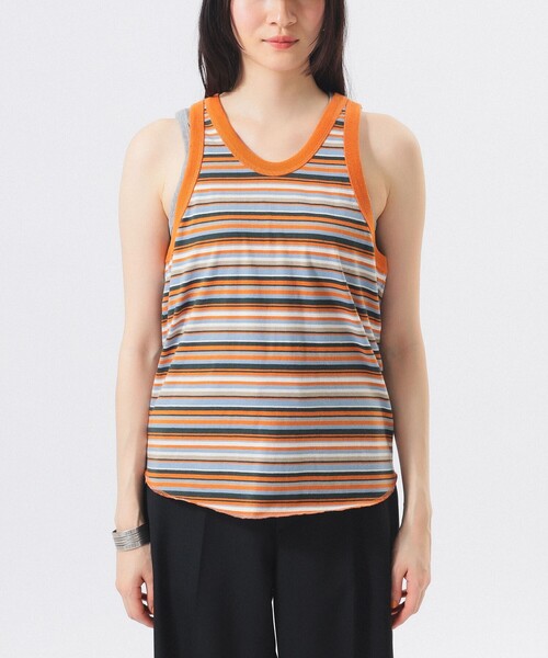 BEAMS BOY（ビームスボーイ）の「マルチボーダー タンクトップ（タンクトップ・レディース・ピンク/グリーン/オレンジ・0/1）」の10枚目の写真