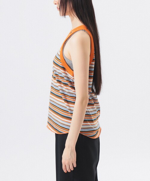 BEAMS BOY（ビームスボーイ）の「マルチボーダー タンクトップ（タンクトップ・レディース・ピンク/グリーン/オレンジ・0/1）」の11枚目の写真