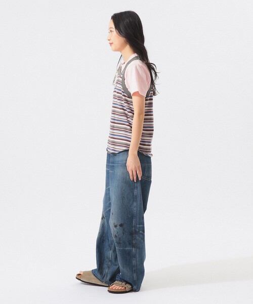 BEAMS BOY（ビームスボーイ）の「マルチボーダー タンクトップ（タンクトップ・レディース・ピンク/グリーン/オレンジ・0/1）」の14枚目の写真