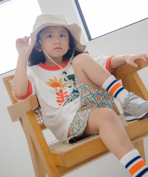 MAKE YOUR DAY（メイクユアデイ）の「ジャガード総柄5分丈パンツ■80～140cm（その他パンツ・キッズ・ターコイズブルー/オレンジ/ベージュ・80/90/100/110/120/130/140）」の12枚目の写真