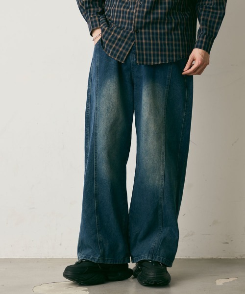 Shoowtime(ショウタイム)の「Vintage-Like Center Seam Denim Pants / ヴィンテージライクセンターシームデニムパンツ(デニムパンツ・メンズ・ブルー・X-LARGE/LARGE/MEDIUM)」の4枚目の写真