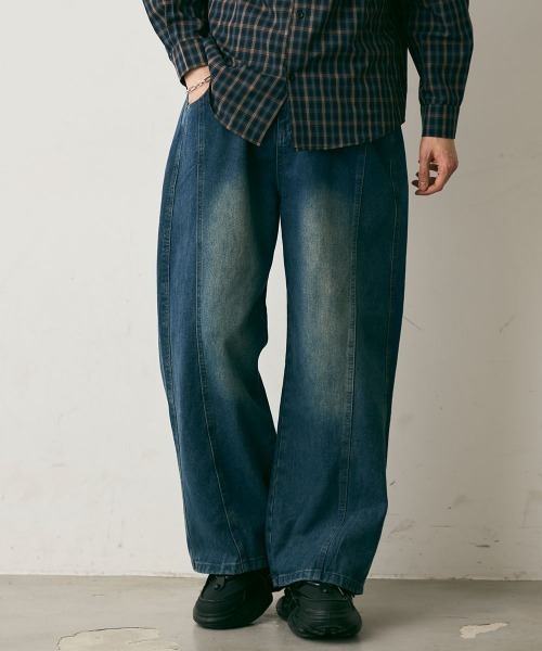 Shoowtime(ショウタイム)の「Vintage-Like Center Seam Denim Pants / ヴィンテージライクセンターシームデニムパンツ(デニムパンツ・メンズ・ブルー・X-LARGE/LARGE/MEDIUM)」の5枚目の写真