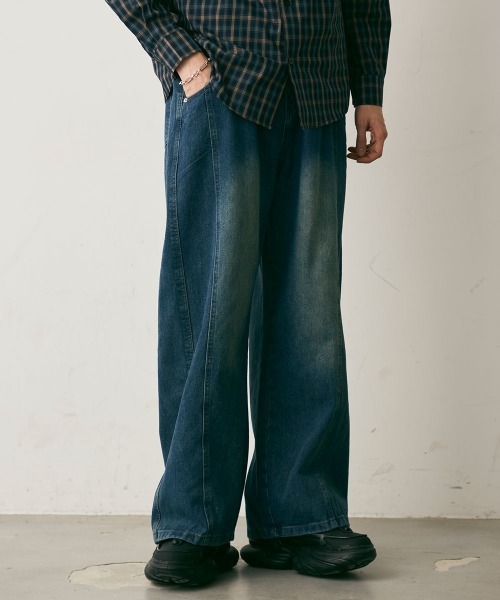 Shoowtime(ショウタイム)の「Vintage-Like Center Seam Denim Pants / ヴィンテージライクセンターシームデニムパンツ(デニムパンツ・メンズ・ブルー・X-LARGE/LARGE/MEDIUM)」の6枚目の写真