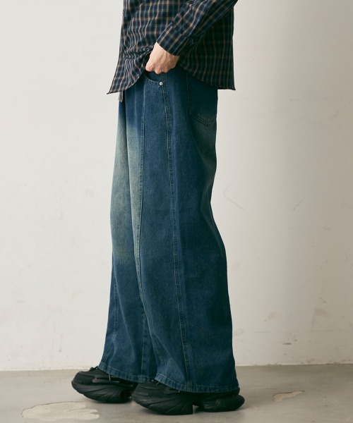 Shoowtime(ショウタイム)の「Vintage-Like Center Seam Denim Pants / ヴィンテージライクセンターシームデニムパンツ(デニムパンツ・メンズ・ブルー・X-LARGE/LARGE/MEDIUM)」の7枚目の写真