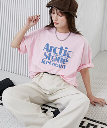 PUBLUX/パブリュクス ＜機能性素材＞LOVE POP STUDIO　ICE CREAM SHOP ロゴ Tシャツ　限定展開