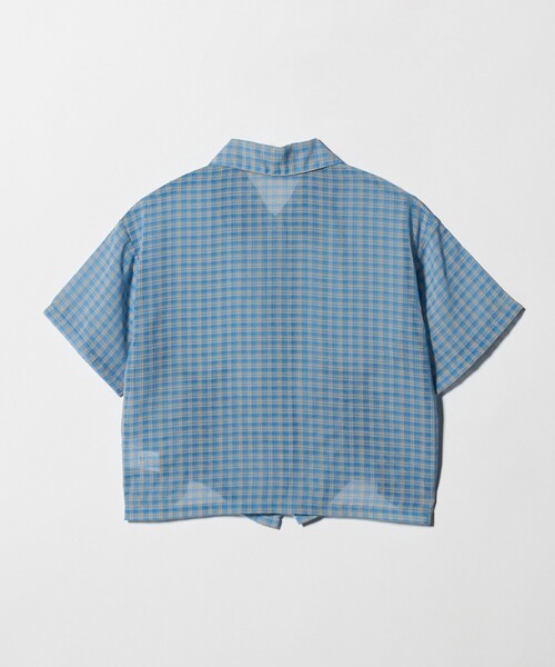 green label relaxing(グリーンレーベルリラクシング)の「シースルー チェック シャツ / キッズ 140cm-160cm(シャツ/ブラウス・キッズ・オフホワイト/ライトブルー・160cm/140cm/150cm)」の4枚目の写真