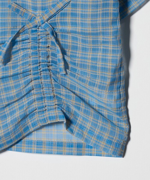 green label relaxing(グリーンレーベルリラクシング)の「シースルー チェック シャツ / キッズ 140cm-160cm(シャツ/ブラウス・キッズ・オフホワイト/ライトブルー・160cm/140cm/150cm)」の7枚目の写真