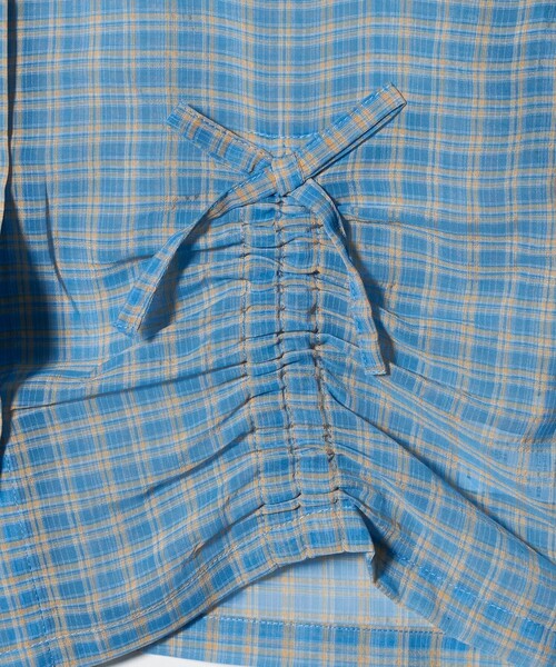 green label relaxing(グリーンレーベルリラクシング)の「シースルー チェック シャツ / キッズ 140cm-160cm(シャツ/ブラウス・キッズ・オフホワイト/ライトブルー・160cm/140cm/150cm)」の8枚目の写真