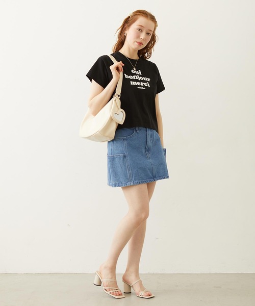 MILKFED.(ミルクフェド)の「HEART MIRROR SHOULDER BAG(ショルダーバッグ・レディース・ベージュ/オフホワイト/ブラック・ONE SIZE)」の7枚目の写真