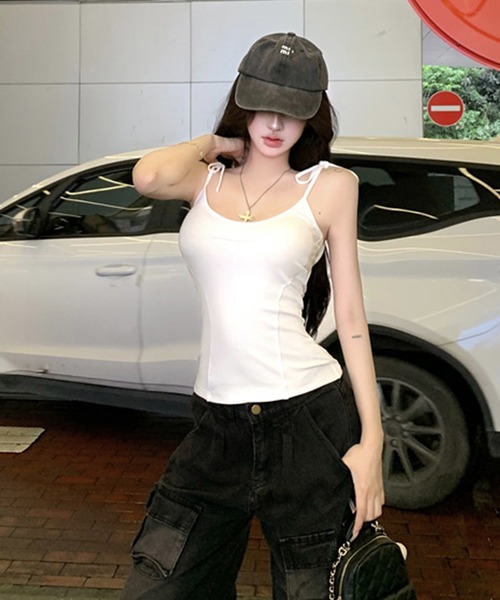 WEGO(ウィゴー)の「エンジェルリボンキャミソール(キャミソール・レディース・ホワイト/ピンク・LARGE/MEDIUM)」の12枚目の写真
