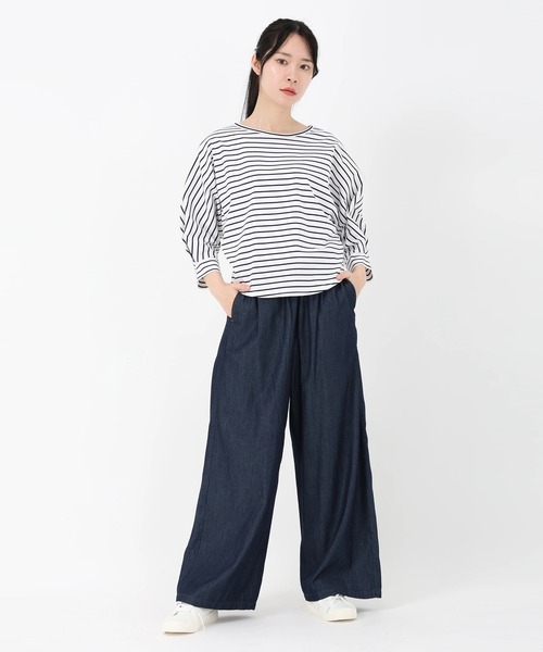 STRAWBERRY-FIELDS(ストロベリーフィールズ)の「ロイヤルクールポンチ_ドルマンスリーブトップス(Tシャツ/カットソー・レディース・ブラック/ホワイト/ピンク/ホワイト×ネイビー・2)」の14枚目の写真