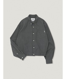 elephant TRIBAL fabrics High Waist BD Shirt【Mini Check】