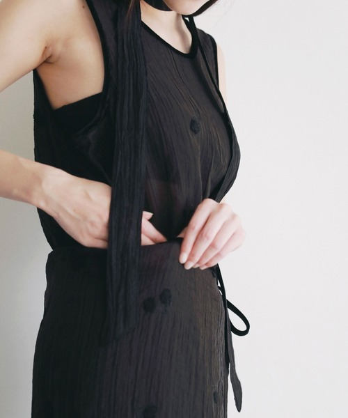anuke（アンヌーク）の「Embroidery Sleeveless Onepiece（ワンピース・レディース・ブラック/アイボリー・38inch/36inch）」の14枚目の写真