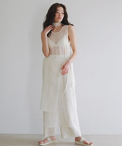 anuke（アンヌーク）の「Embroidery Sleeveless Onepiece（ワンピース・レディース・ブラック/アイボリー・38inch/36inch）」の17枚目の写真