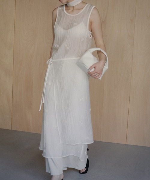 anuke（アンヌーク）の「Embroidery Sleeveless Onepiece（ワンピース・レディース・ブラック/アイボリー・38inch/36inch）」の20枚目の写真