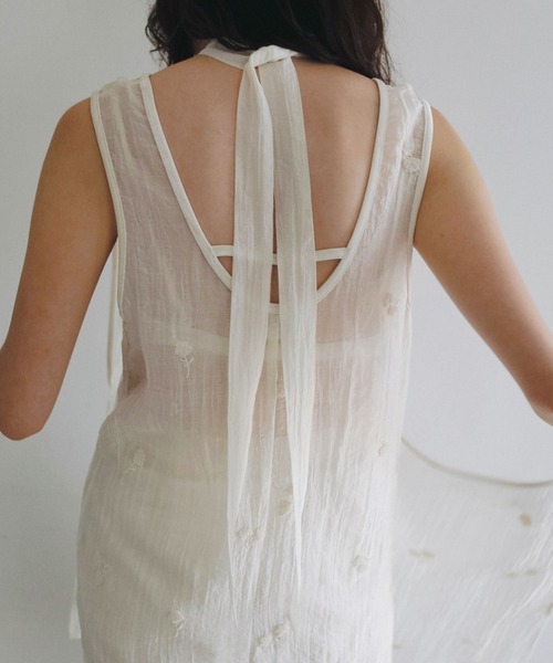 anuke（アンヌーク）の「Embroidery Sleeveless Onepiece（ワンピース・レディース・ブラック/アイボリー・38inch/36inch）」の10枚目の写真