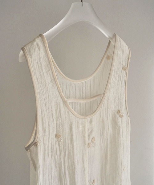 anuke（アンヌーク）の「Embroidery Sleeveless Onepiece（ワンピース・レディース・ブラック/アイボリー・38inch/36inch）」の13枚目の写真
