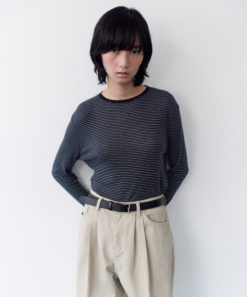 LEVAR（レバー）の「Standard Soft Stripe T-shirt - Navy Stripe（Tシャツ/カットソー・レディース・その他・FREE）」の2枚目の写真