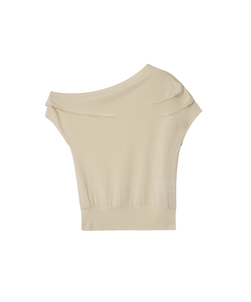 MARROT(マロット)の「ドレープアシンメトリーティー_クリームベージュ(Tシャツ/カットソー・レディース・ベージュ・SMALL/MEDIUM)」の4枚目の写真