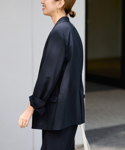 FRAMeWORK（フレームワーク）の「撥水強撚PEダブルジャケット（テーラードジャケット・レディース・チャコールグレー/ネイビー・38/36）」の16枚目の写真