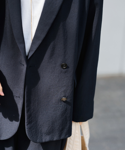 FRAMeWORK（フレームワーク）の「撥水強撚PEダブルジャケット（テーラードジャケット・レディース・チャコールグレー/ネイビー・38/36）」の20枚目の写真