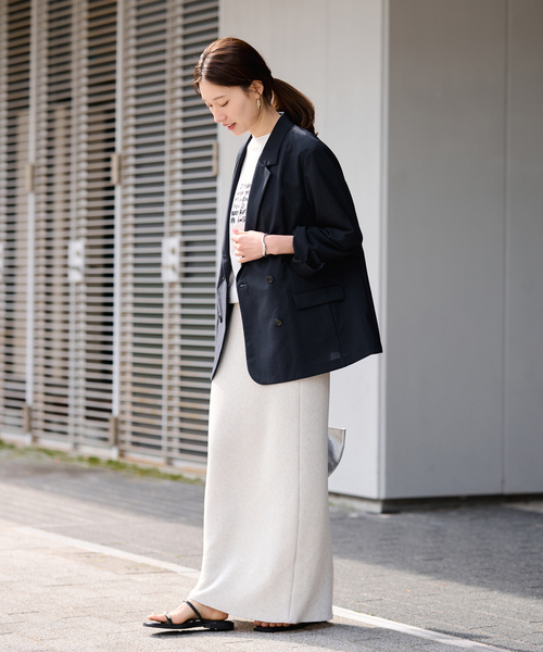 FRAMeWORK（フレームワーク）の「撥水強撚PEダブルジャケット（テーラードジャケット・レディース・チャコールグレー/ネイビー・38/36）」の22枚目の写真