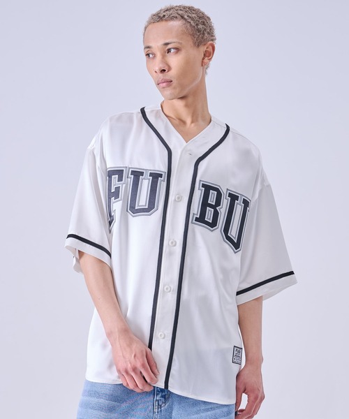 FUBU( フブ)の「FUBU フブ ブランド Satin Baseball Shirts/サテン ベースボールシャツ(シャツ/ブラウス・メンズ・ライトブルー/ブラック/ホワイト・XL/L/M/XXL)」の1枚目の写真