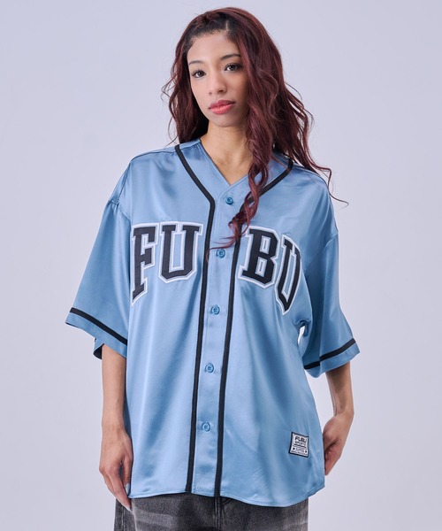 FUBU( フブ)の「FUBU フブ ブランド Satin Baseball Shirts/サテン ベースボールシャツ(シャツ/ブラウス・メンズ・ライトブルー/ブラック/ホワイト・XL/L/M/XXL)」の3枚目の写真