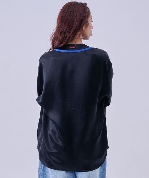 FUBU( フブ)の「FUBU フブ ブランド Satin Baseball Shirts/サテン ベースボールシャツ(シャツ/ブラウス・メンズ・ライトブルー/ブラック/ホワイト・XL/L/M/XXL)」の17枚目の写真