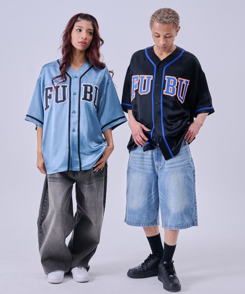 FUBU( フブ)の「FUBU フブ ブランド Satin Baseball Shirts/サテン ベースボールシャツ(シャツ/ブラウス・メンズ・ライトブルー/ブラック/ホワイト・XL/L/M/XXL)」の5枚目の写真