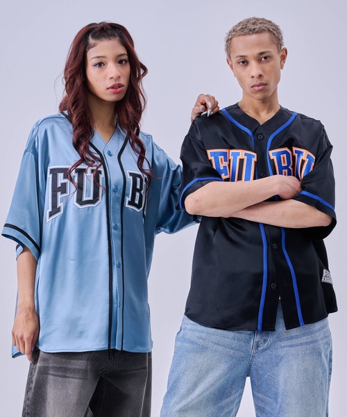 FUBU( フブ)の「FUBU フブ ブランド Satin Baseball Shirts/サテン ベースボールシャツ(シャツ/ブラウス・メンズ・ライトブルー/ブラック/ホワイト・XL/L/M/XXL)」の4枚目の写真