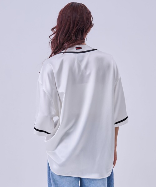 FUBU( フブ)の「FUBU フブ ブランド Satin Baseball Shirts/サテン ベースボールシャツ(シャツ/ブラウス・メンズ・ライトブルー/ブラック/ホワイト・XL/L/M/XXL)」の13枚目の写真