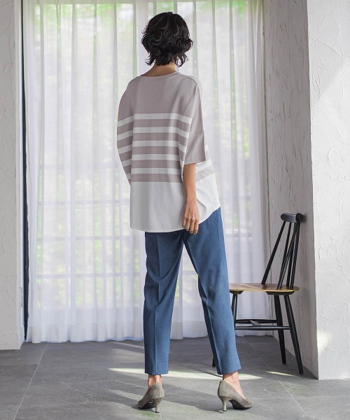 la.f…（ラエフ）の「【WEB限定】“美脚デニム見え”裾スリットテーパードパンツ（その他パンツ・レディース・ダークネイビー/ブラック・7号/9号）」の9枚目の写真