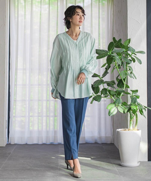 la.f…（ラエフ）の「【WEB限定】“美脚デニム見え”裾スリットテーパードパンツ（その他パンツ・レディース・ダークネイビー/ブラック・7号/9号）」の11枚目の写真