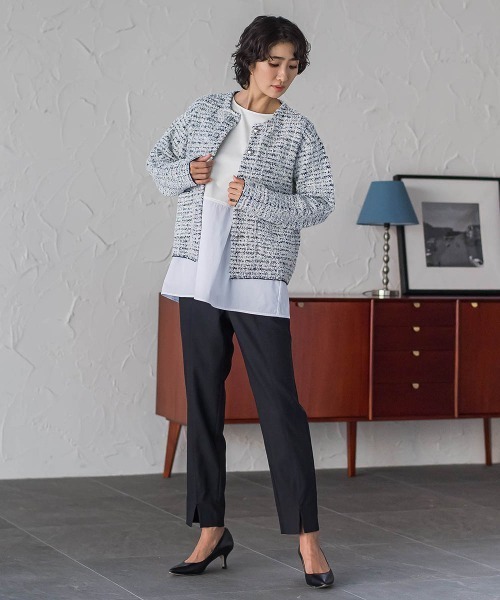 la.f…（ラエフ）の「【WEB限定】“美脚デニム見え”裾スリットテーパードパンツ（その他パンツ・レディース・ダークネイビー/ブラック・7号/9号）」の18枚目の写真