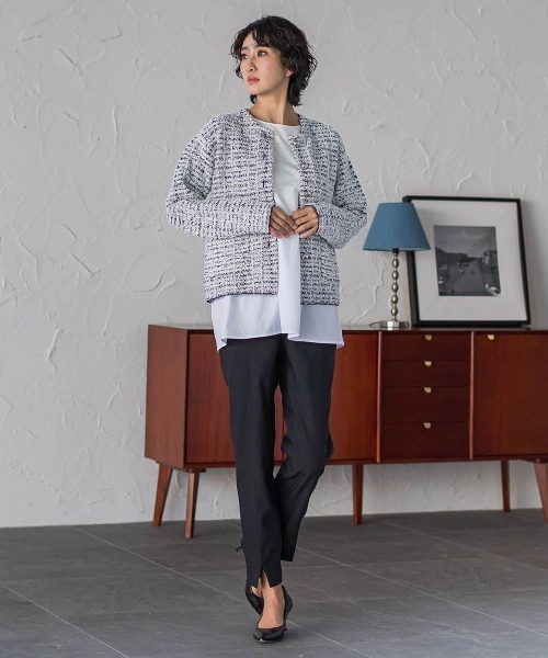 la.f…（ラエフ）の「【WEB限定】“美脚デニム見え”裾スリットテーパードパンツ（その他パンツ・レディース・ダークネイビー/ブラック・7号/9号）」の19枚目の写真