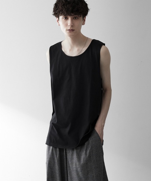 RUUBON（ルーボン）の「【RUUBON】airy layered tank top / エアリーレイヤードタンクトップ（タンクトップ・メンズ・ホワイト/ブラック・L/M/S）」の2枚目の写真